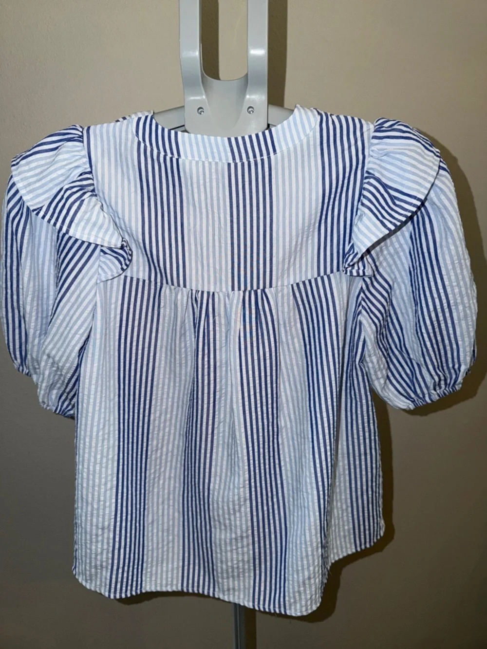 Anthropologie THML Lilah Puff Sleeve Striped Top